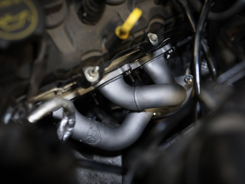 aFe Twisted Steel Shorty Header 11-17 Ford Mustang V6-3.7L - Titanium Coat Finish aFe Twisted Steel Shorty Header 11-17 Ford Mustang V6-3.7L - Titanium Coat Finish