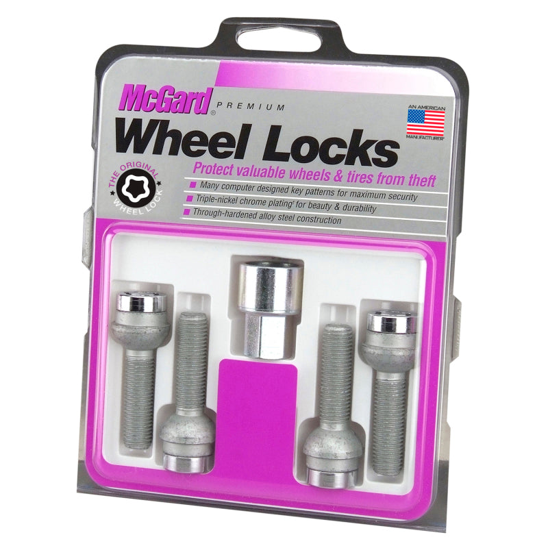 McGard Wheel Lock Bolt Set - 4pk. (Radius Seat) M12X1.5 / 17mm Hex / 39.9mm Shank Length - Chrome McGard Wheel Lock Bolt Set - 4pk. (Radius Seat) M12X1.5 / 17mm Hex / 39.9mm Shank Length - Chrome