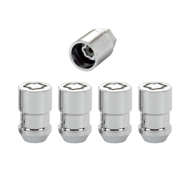 McGard Wheel Lock Nut Set - 4pk. (Cone Seat) 1/2-20 RH-LH / 13/16 Hex / 1.46in. Length - Chrome McGard Wheel Lock Nut Set - 4pk. (Cone Seat) 1/2-20 RH-LH / 13/16 Hex / 1.46in. Length - Chrome