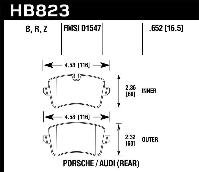 Hawk 13-17 Audi S6/S7/S8 / 12-17 Audi A6 Quattro/A7 Quattro Performance Ceramic Rear Brake Pads Hawk 13-17 Audi S6/S7/S8 / 12-17 Audi A6 Quattro/A7 Quattro Performance Ceramic Rear Brake Pads