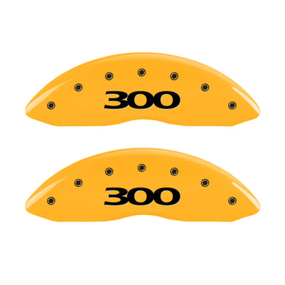 MGP 4 Caliper Covers Engraved Front & Rear 300 Yellow finish black ch