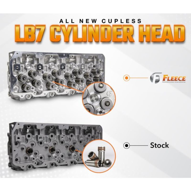 Fleece Performance 01-04 GM Duramax LB7 Freedom Cylinder Head w/Cupless Injector Bore (Pssgr Side) Fleece Performance 01-04 GM Duramax LB7 Freedom Cylinder Head w/Cupless Injector Bore (Pssgr Side)
