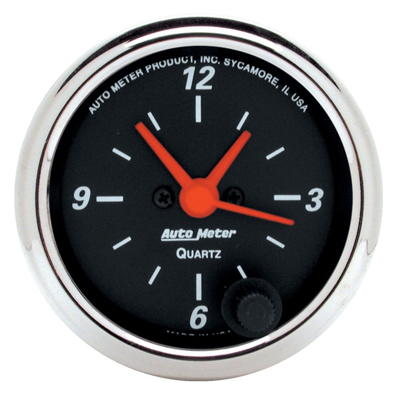 Autometer Designer Black 2-1/16in Analog 12 Hour Clock Autometer Designer Black 2-1/16in Analog 12 Hour Clock