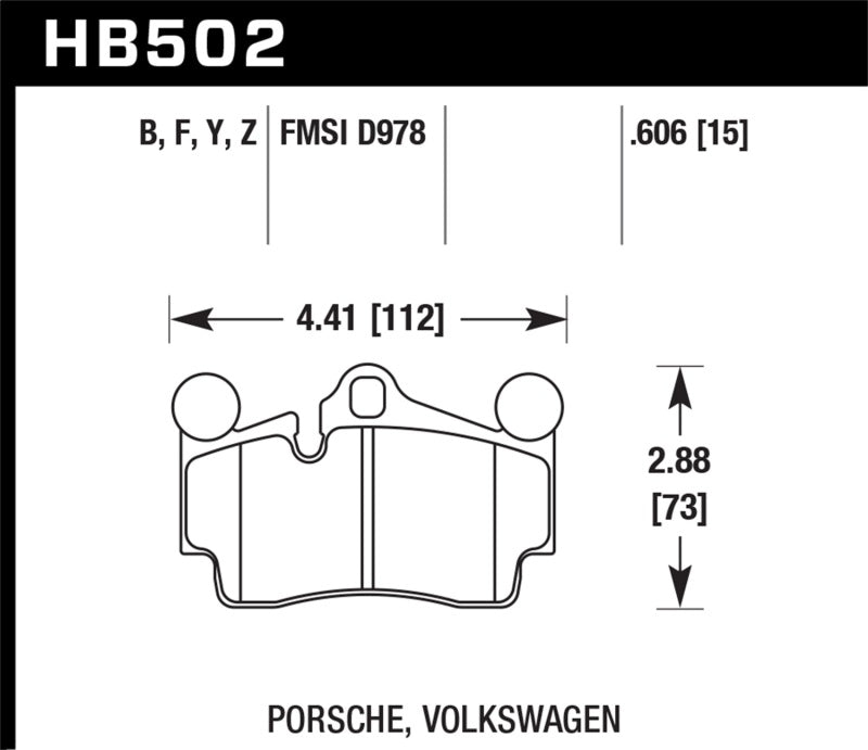 Hawk Porsche / Volkswagen Performance Ceramic Street Rear Brake Pads Hawk Porsche / Volkswagen Performance Ceramic Street Rear Brake Pads