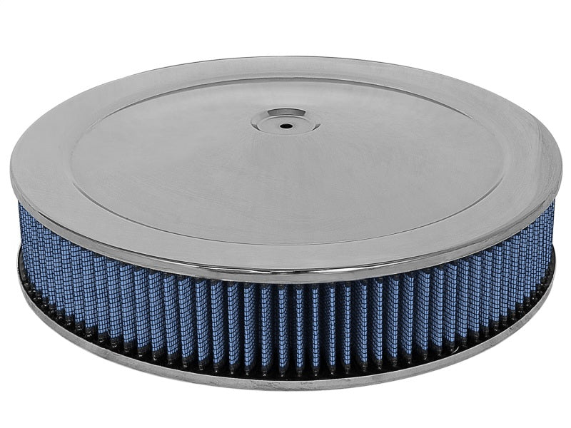 aFe MagnumFLOW Air Filters Round Racing P5R A/F Chrome Assy 14x3: Blk/Blue aFe MagnumFLOW Air Filters Round Racing P5R A/F Chrome Assy 14x3: Blk/Blue