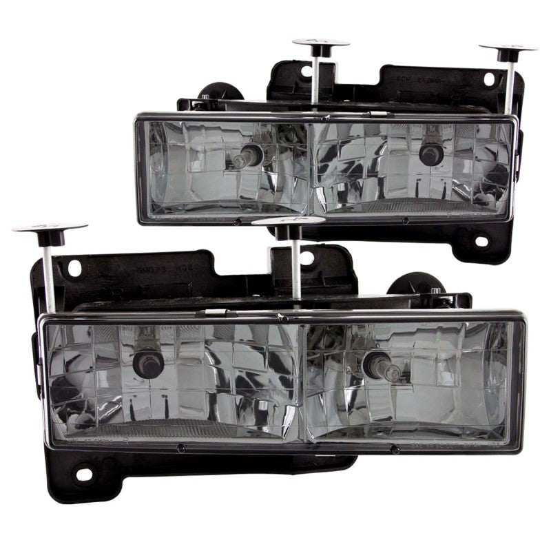 ANZO 1988-1998 Chevrolet C1500 Crystal Headlights w/ Smoke Lens ANZO 1988-1998 Chevrolet C1500 Crystal Headlights w/ Smoke Lens