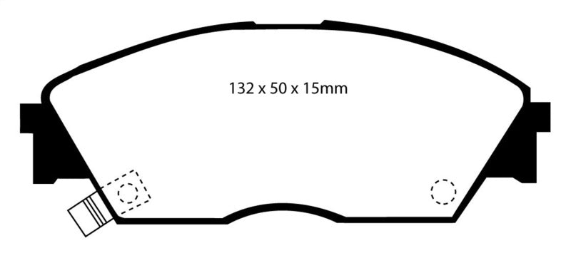 EBC 90-92 Honda Civic CRX 1.6 Si Redstuff Front Brake Pads EBC 90-92 Honda Civic CRX 1.6 Si Redstuff Front Brake Pads