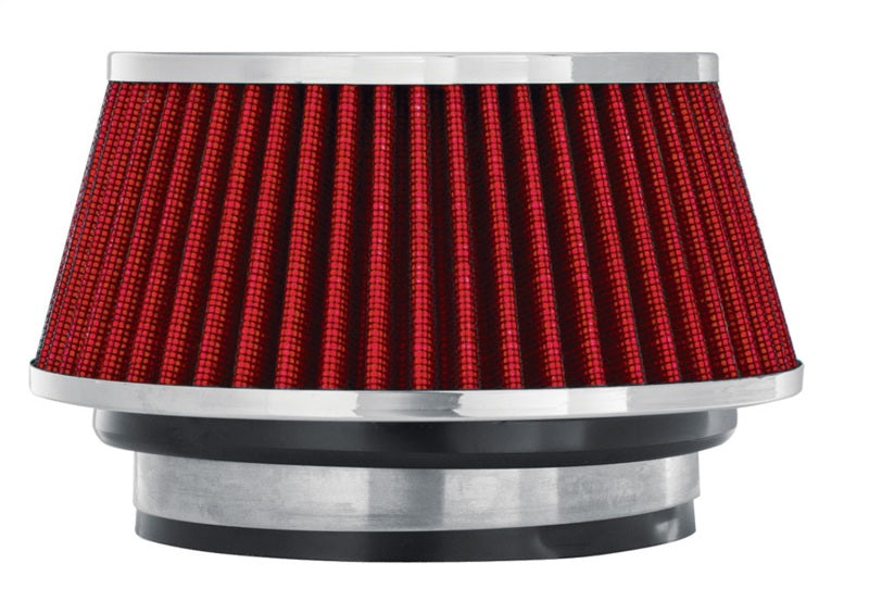 Spectre Adjustable Conical Air Filter 2-1/2in. Tall (Fits 3in. / 3-1/2in. / 4in. Tubes) - Red Spectre Adjustable Conical Air Filter 2-1/2in. Tall (Fits 3in. / 3-1/2in. / 4in. Tubes) - Red