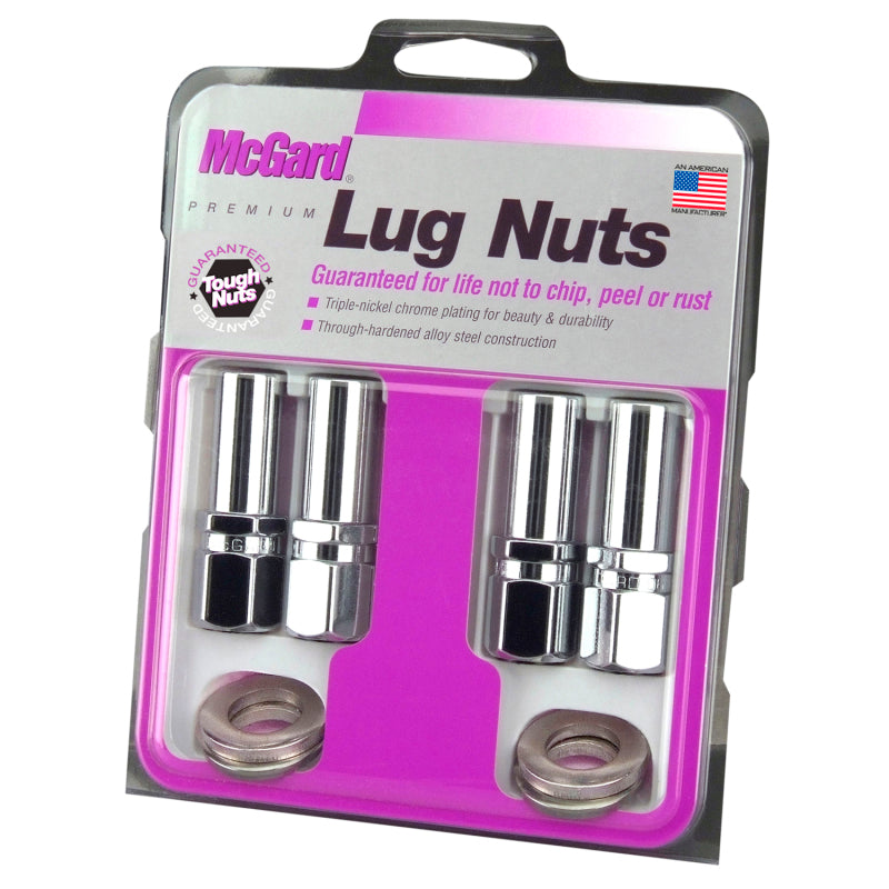 McGard Hex Lug Nut (Drag Racing X-Long Shank) 7/16-20 / 13/16 Hex / 2.475in. Length (4-Pk) - Chrome McGard Hex Lug Nut (Drag Racing X-Long Shank) 7/16-20 / 13/16 Hex / 2.475in. Length (4-Pk) - Chrome