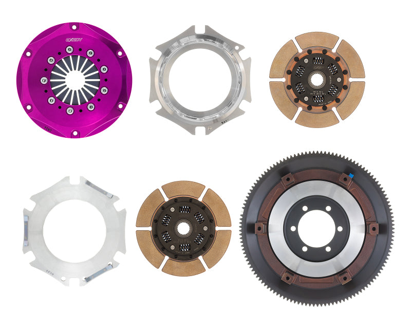 Exedy 1986-1989 Mazda RX-7 R2 Hyper Twin Cerametallic Clutch Sprung Center Disc Push Type Cove Exedy 1986-1989 Mazda RX-7 R2 Hyper Twin Cerametallic Clutch Sprung Center Disc Push Type Cove