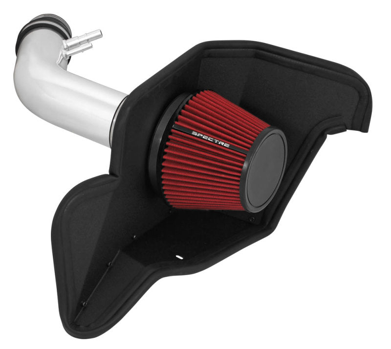 Spectre 15-16 Ford Mustang V6-3.7L F/I Air Intake Kit - Polished w/Red Filter Spectre 15-16 Ford Mustang V6-3.7L F/I Air Intake Kit - Polished w/Red Filter