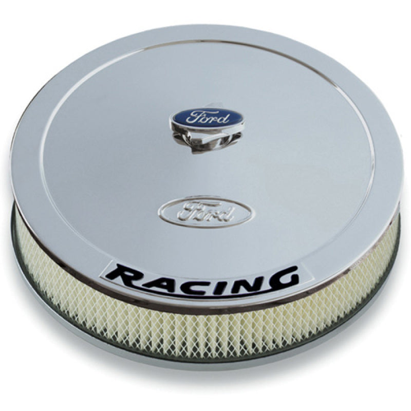 Ford Racing Air Cleaner Kit - Chrome w/ Black Emblem Ford Racing Air Cleaner Kit - Chrome w/ Black Emblem