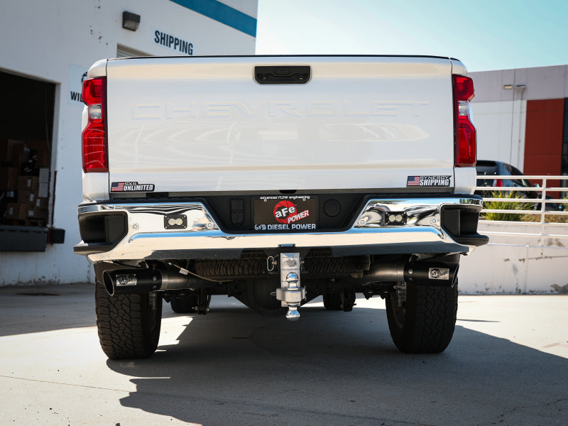 aFe Large Bore-HD 4in 409SS DPF-Back Exhaust System w/Black Tip 20 GM Diesel Trucks V8-6.6L (td) L5P aFe Large Bore-HD 4in 409SS DPF-Back Exhaust System w/Black Tip 20 GM Diesel Trucks V8-6.6L (td) L5P
