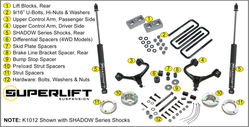 Superlift 05-20 Toyota Tacoma 4WD (Excl TRD Pro Models) - 3in Lift Kit w/ Superlift Shocks Superlift 05-20 Toyota Tacoma 4WD (Excl TRD Pro Models) - 3in Lift Kit w/ Superlift Shocks
