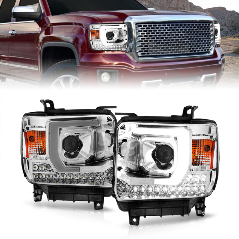 ANZO 14-15 GMC Sierra 1500/2500HD/3500HD Plank Style Projector Headlight - Chrome Housing ANZO 14-15 GMC Sierra 1500/2500HD/3500HD Plank Style Projector Headlight - Chrome Housing