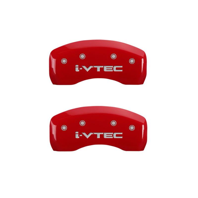 MGP 4 Caliper Covers Engraved Front & Rear i-Vtec Red finish silver ch MGP 4 Caliper Covers Engraved Front & Rear i-Vtec Red finish silver ch