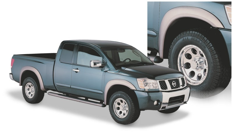 Bushwacker 04-15 Nissan Titan Extend-A-Fender Style Flares 4pc 67.1/78.9/84/96in - Black Bushwacker 04-15 Nissan Titan Extend-A-Fender Style Flares 4pc 67.1/78.9/84/96in - Black