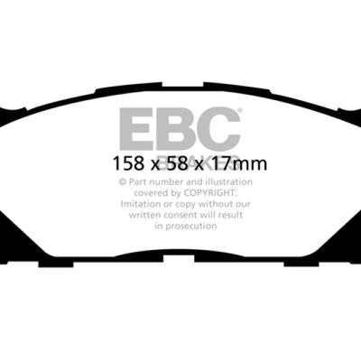 EBC 13+ Lexus ES300h 2.5 Hybrid Redstuff Front Brake Pads