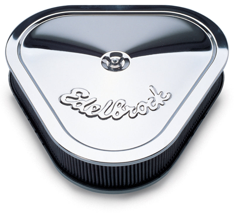 Edelbrock Air Cleaner Pro-Flo Series Triangular Steel Top 14 125In X 13 375In X 3 5In Chrome Edelbrock Air Cleaner Pro-Flo Series Triangular Steel Top 14 125In X 13 375In X 3 5In Chrome