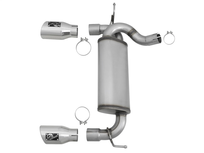 aFe Rebel Series 2.5in 409 SS Axle-Back Exhaust w/Polished Tips 07+ Jeep Wrangler (JK) V6 3.6L/3.8L aFe Rebel Series 2.5in 409 SS Axle-Back Exhaust w/Polished Tips 07+ Jeep Wrangler (JK) V6 3.6L/3.8L