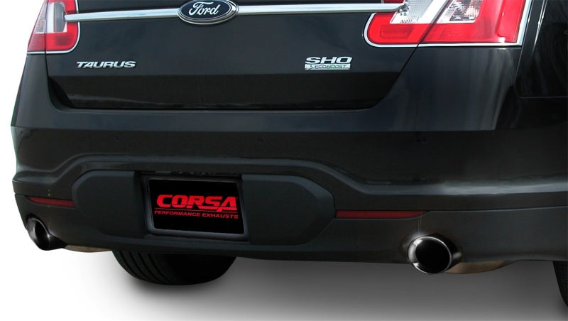 Corsa 2010-2019 Ford Taurus SHO 3.5L V6 Turbo Sport Cat-Back Exhaust w/ Dual 4in Black Tips Corsa 2010-2019 Ford Taurus SHO 3.5L V6 Turbo Sport Cat-Back Exhaust w/ Dual 4in Black Tips
