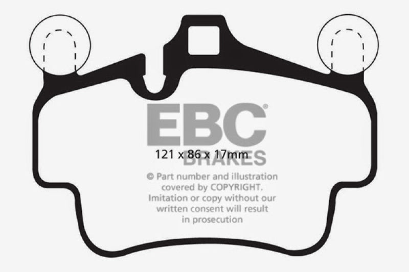 EBC 07-08 Porsche 911 (997) (Cast Iron Rotor only) 3.6 Carrera 2 Yellowstuff Front Brake Pads EBC 07-08 Porsche 911 (997) (Cast Iron Rotor only) 3.6 Carrera 2 Yellowstuff Front Brake Pads