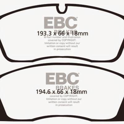 EBC 11+ Dodge Durango 3.6 Yellowstuff Front Brake Pads