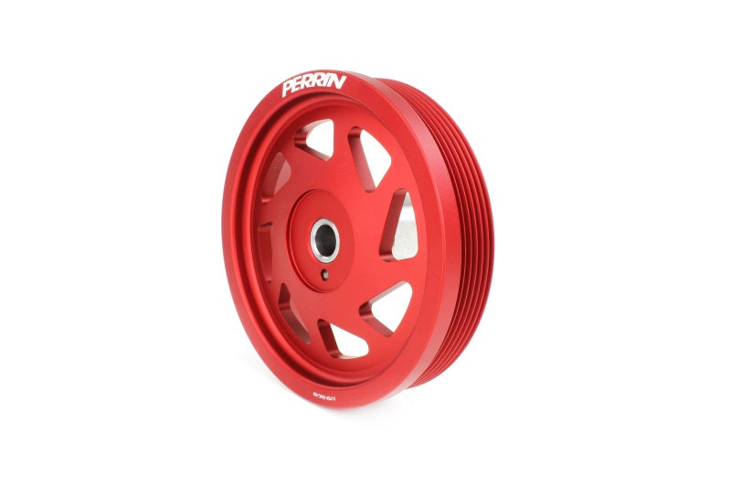 PERRIN 22-25 Subaru WRX/BRZ & Toyota GR86 / 20-25 FXT/OBXT Lightweight Crank Pulley - Red PERRIN 22-25 Subaru WRX/BRZ & Toyota GR86 / 20-25 FXT/OBXT Lightweight Crank Pulley - Red