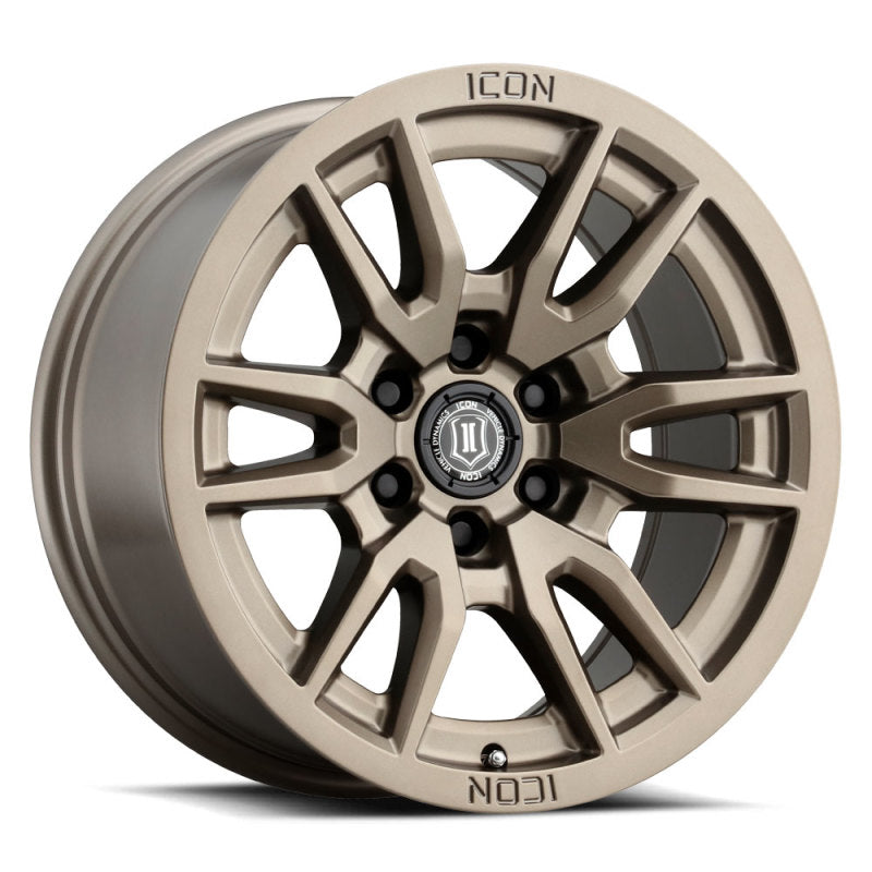 ICON Vector 6 17x8.5 6x5.5 25mm Offset 5.75in BS 95.1mm Bore Bronze Wheel ICON Vector 6 17x8.5 6x5.5 25mm Offset 5.75in BS 95.1mm Bore Bronze Wheel