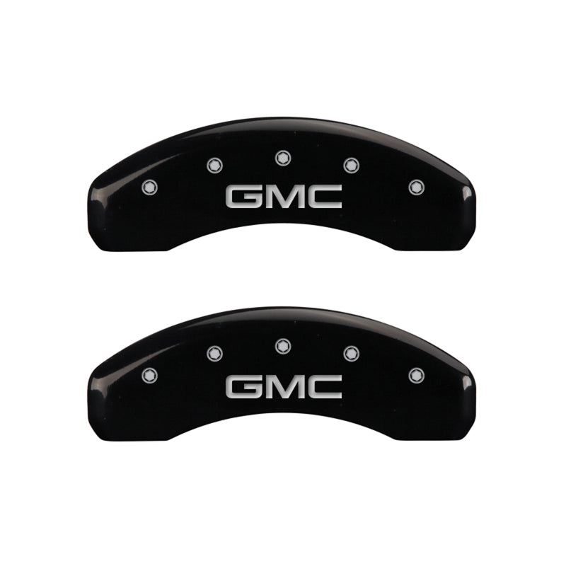 MGP 4 Caliper Covers Engraved Front & Rear GMC Black finish silver ch MGP 4 Caliper Covers Engraved Front & Rear GMC Black finish silver ch