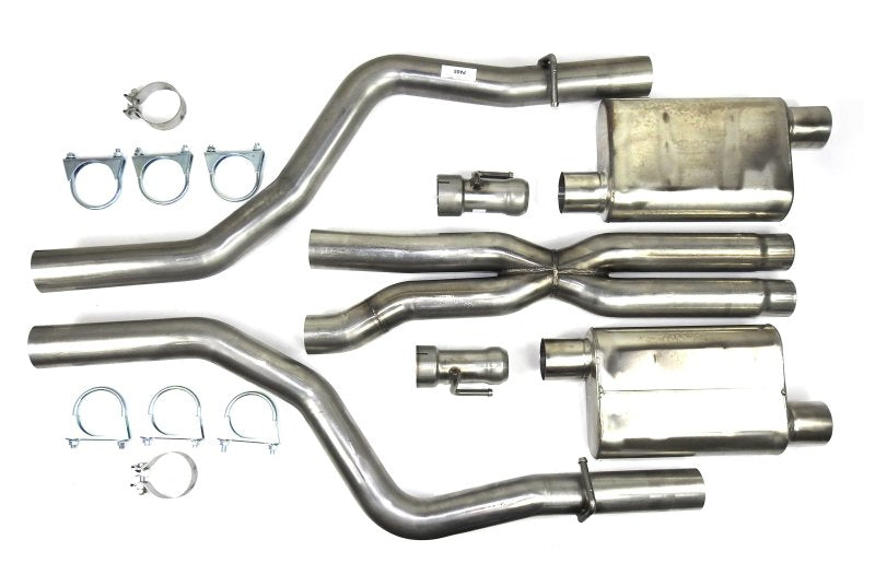 JBA 15-20 Dodge Challenger SRT8/Hellcat 6.1L/6.2L/6.4L 3in SS Dual Exit Cat-Back Exhaust JBA 15-20 Dodge Challenger SRT8/Hellcat 6.1L/6.2L/6.4L 3in SS Dual Exit Cat-Back Exhaust