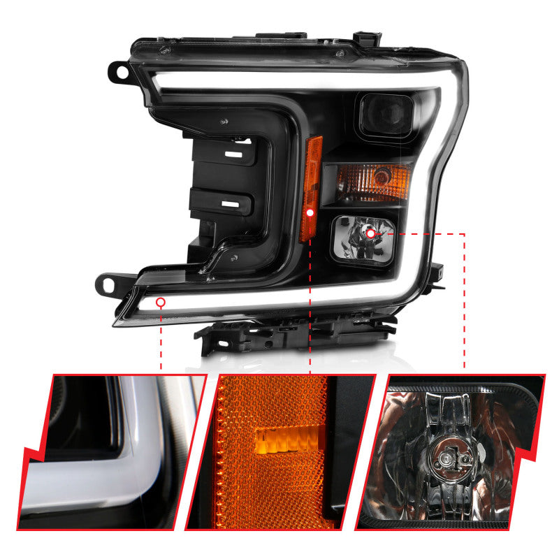 ANZO 2018-2019 Ford F-150 Projector Plank Style H.L. Black Amber (Without Switchback) ANZO 2018-2019 Ford F-150 Projector Plank Style H.L. Black Amber (Without Switchback)