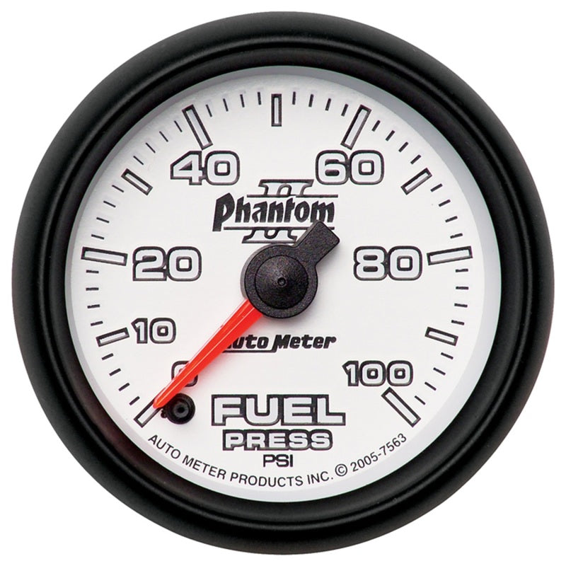 Autometer Phantom II 52.4mm Full Sweep Electronic 0-100psi Fuel Pressure Gauge Autometer Phantom II 52.4mm Full Sweep Electronic 0-100psi Fuel Pressure Gauge