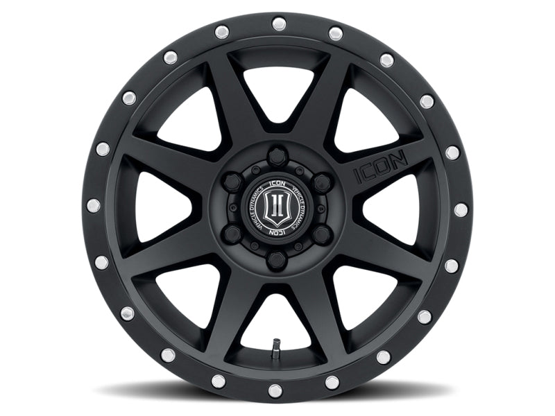 ICON Rebound 18x9 5x5 -12mm Offset 4.5in BS 71.5mm Bore Satin Black Wheel ICON Rebound 18x9 5x5 -12mm Offset 4.5in BS 71.5mm Bore Satin Black Wheel