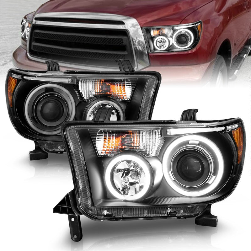 ANZO 2007-2013 Toyota Tundra Projector Headlights w/ Halo Black (CCFL) ANZO 2007-2013 Toyota Tundra Projector Headlights w/ Halo Black (CCFL)