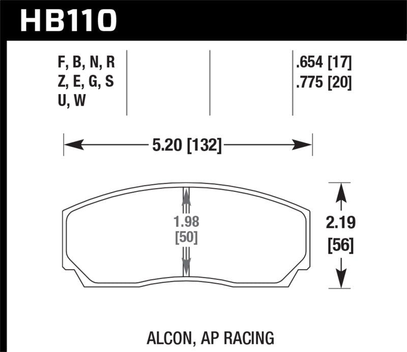 Hawk DTC-80 AP Racing 17mm Race Brake Pads Hawk DTC-80 AP Racing 17mm Race Brake Pads