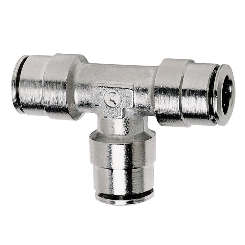 Firestone Union Tee 1/4in. Nickel Push-Lock Air Fitting - Single (WR17603461) Firestone Union Tee 1/4in. Nickel Push-Lock Air Fitting - Single (WR17603461)