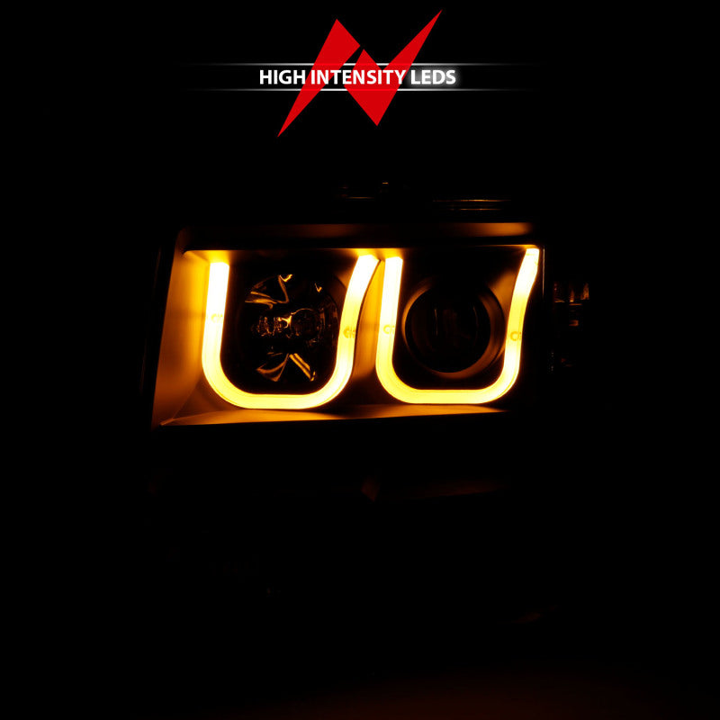 ANZO 2009-2014 Ford F-150 Projector Headlights w/ U-Bar Switchback Black w/ Amber ANZO 2009-2014 Ford F-150 Projector Headlights w/ U-Bar Switchback Black w/ Amber