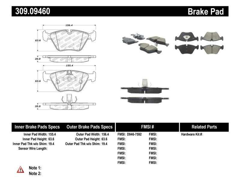 StopTech Performance 04-09 BMW X3 (E38) / 06-09 Z4 3.0Si (E86) / 00-07 330 Series Front Brake Pads StopTech Performance 04-09 BMW X3 (E38) / 06-09 Z4 3.0Si (E86) / 00-07 330 Series Front Brake Pads