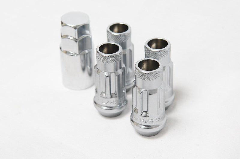 Wheel Mate 12x1.50 48mm Muteki SR48 Satin Silver Open End Locking Lug Nut - Set of 4 Wheel Mate 12x1.50 48mm Muteki SR48 Satin Silver Open End Locking Lug Nut - Set of 4