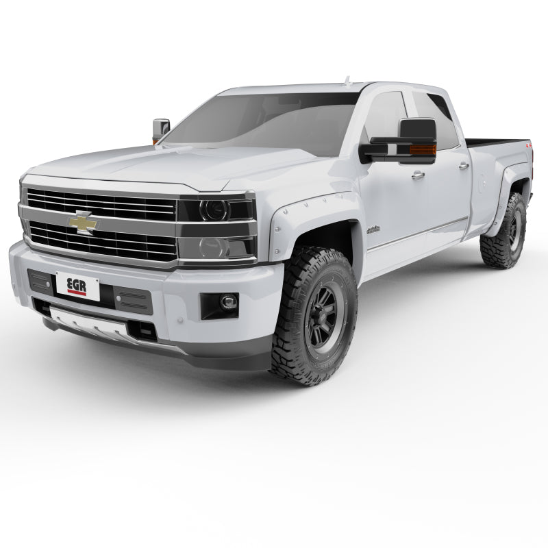 EGR 14+ Chev Silverado 6-8ft Bed Bolt-On Look Color Match Fender Flares - Set - Summit White EGR 14+ Chev Silverado 6-8ft Bed Bolt-On Look Color Match Fender Flares - Set - Summit White