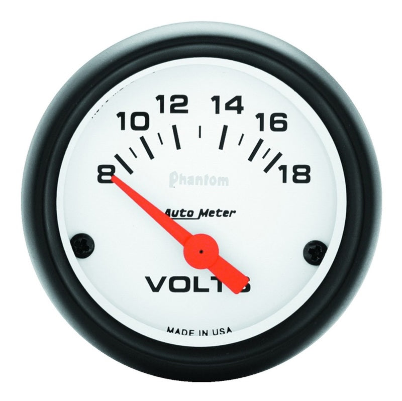 Autometer Phantom 52mm 8-18V Electronic Voltmeter Gauge Autometer Phantom 52mm 8-18V Electronic Voltmeter Gauge