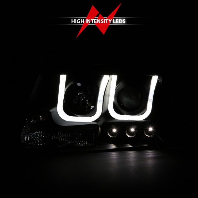 ANZO 2004-2008 Ford F-150 Projector Headlights w/ U-Bar Black ANZO 2004-2008 Ford F-150 Projector Headlights w/ U-Bar Black