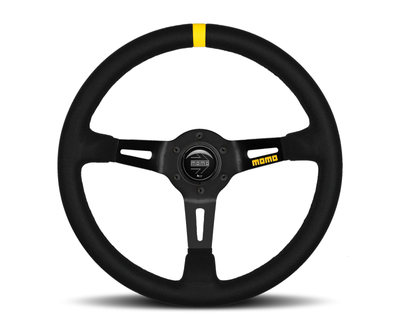 Momo MOD08 Steering Wheel 350 mm -  Black Suede/Black Spokes/1 Stripe Momo MOD08 Steering Wheel 350 mm -  Black Suede/Black Spokes/1 Stripe
