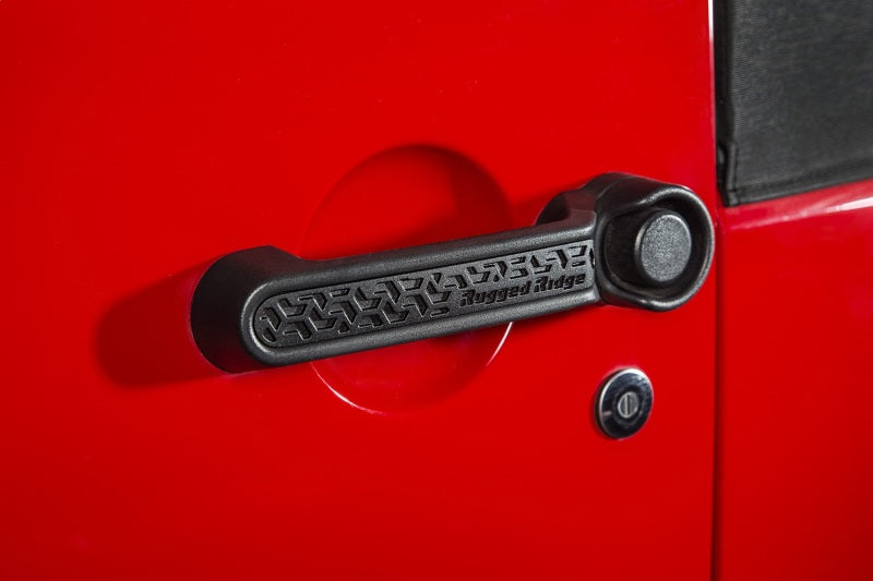 Rugged Ridge Elite Dr Hndle Inserts Black Tread 4Dr 07-18 Jeep Wrangler JK Rugged Ridge Elite Dr Hndle Inserts Black Tread 4Dr 07-18 Jeep Wrangler JK