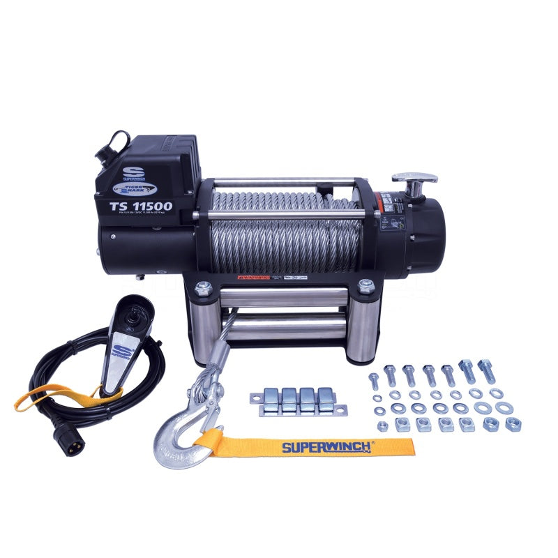 Superwinch 11500 LBS 12V DC 3/8in x 84ft Steel Rope Tiger Shark 11500 Winch Superwinch 11500 LBS 12V DC 3/8in x 84ft Steel Rope Tiger Shark 11500 Winch