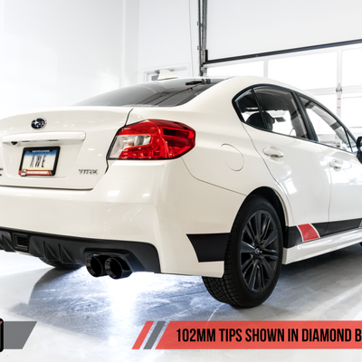 AWE Tuning Subaru WRX/STI VA/GV Sedan Track Edition Exhaust - Diamond Black Tips (102mm)