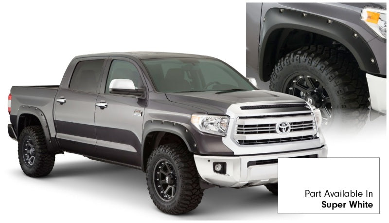 Bushwacker 16-18 Toyota Tundra Fleetside Pocket Style Flares 4pc 66.7/78.7/97.6in Bed - Super White Bushwacker 16-18 Toyota Tundra Fleetside Pocket Style Flares 4pc 66.7/78.7/97.6in Bed - Super White
