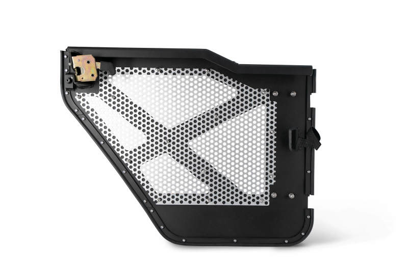 DV8 18-22 Jeep 4 Door JL/JT Aluminum Half Doors with Perforated Mesh Rear DV8 18-22 Jeep 4 Door JL/JT Aluminum Half Doors with Perforated Mesh Rear
