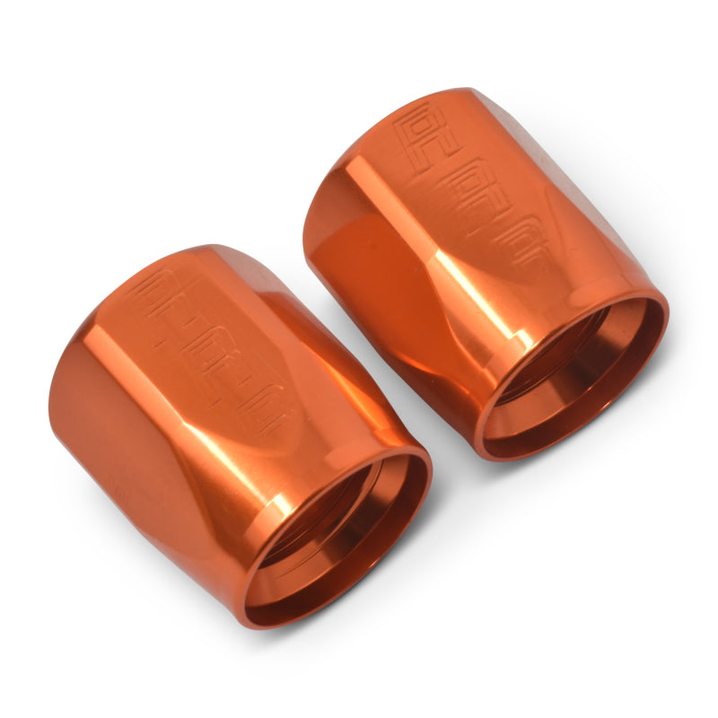 Russell Performance 2-Piece -8 AN Anodized Full Flow Swivel Hose End Sockets (Qty 2) - Orange Russell Performance 2-Piece -8 AN Anodized Full Flow Swivel Hose End Sockets (Qty 2) - Orange